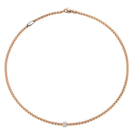 Eka rose gold necklace with pavè diamonds