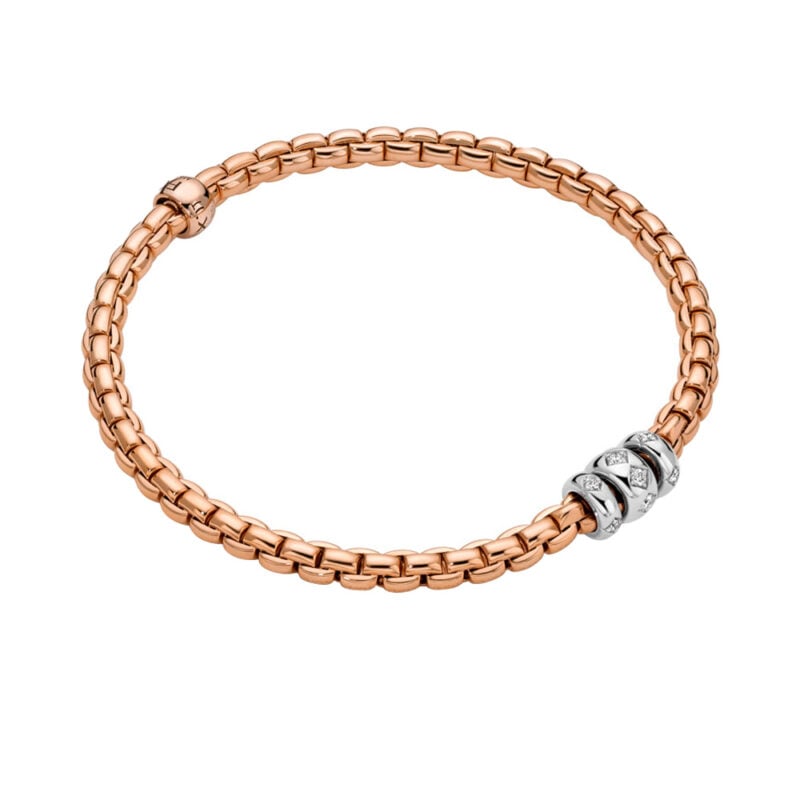 Bracciale Flex’it Eka oro rosa con diamanti rombo