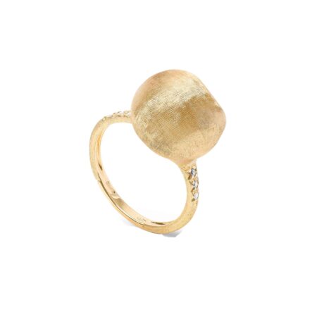 Anello Africa diamanti e boule d'oro