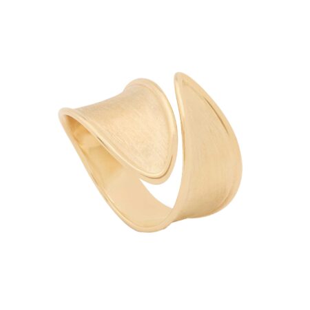 Yellow gold band Large Lunaria ring