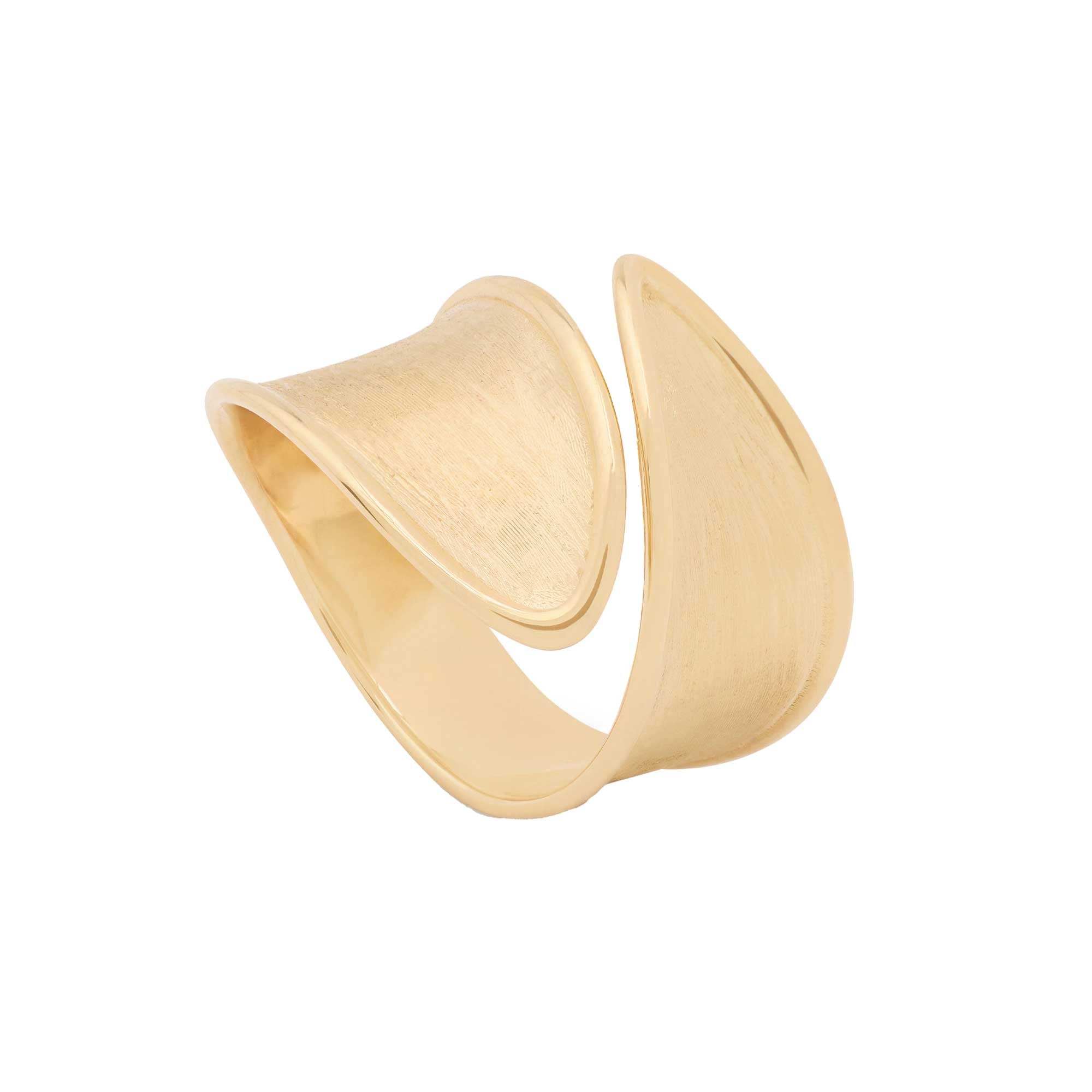 Yellow gold band Large Lunaria ring