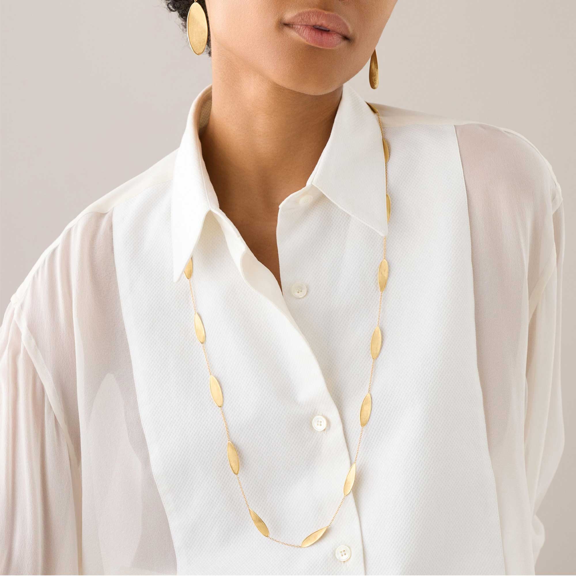 Sautoir Lunaria foglie d’oro ritorte - immagine 2