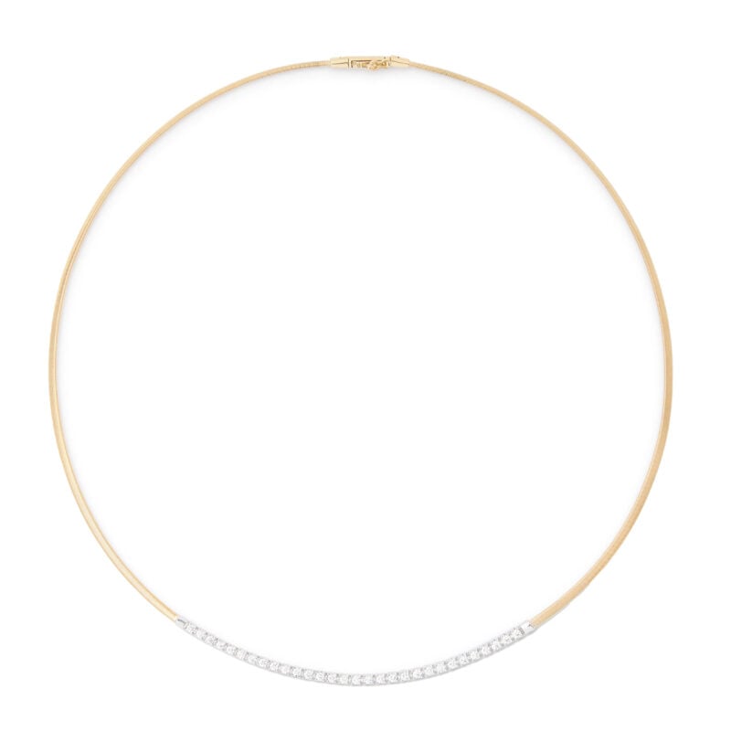 Collier Masai oro giallo barretta di diamanti