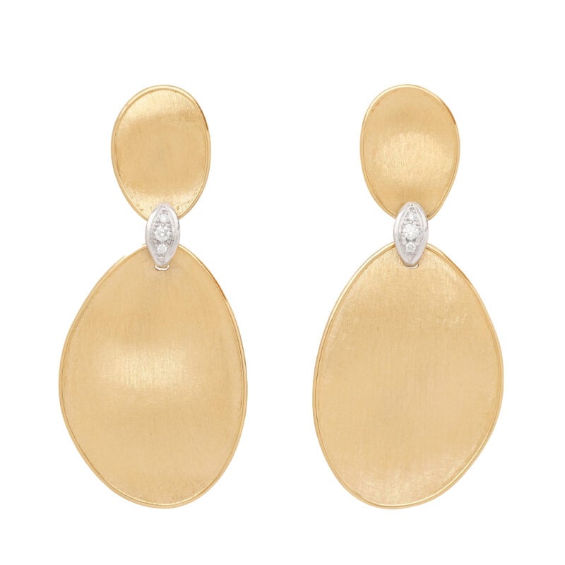 Orecchini chandelier Grande dettagli pavé diamanti oro giallo 18k