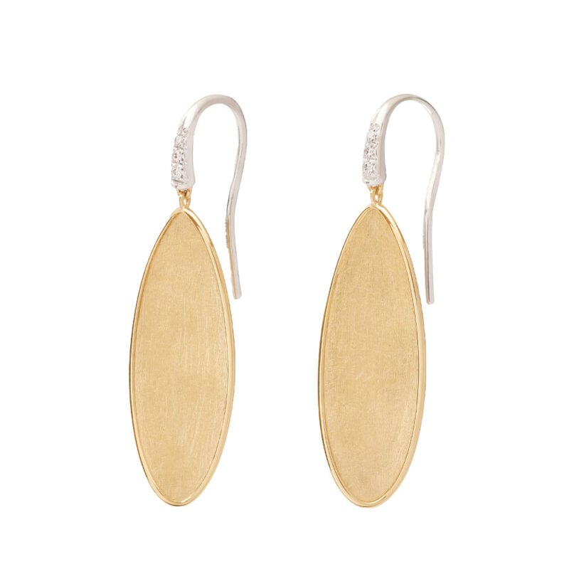 Orecchini Lunaria pendenti foglie d’oro ritorte