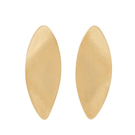 Orecchini Lunaria a lobo Grande foglie oro giallo ritorte
