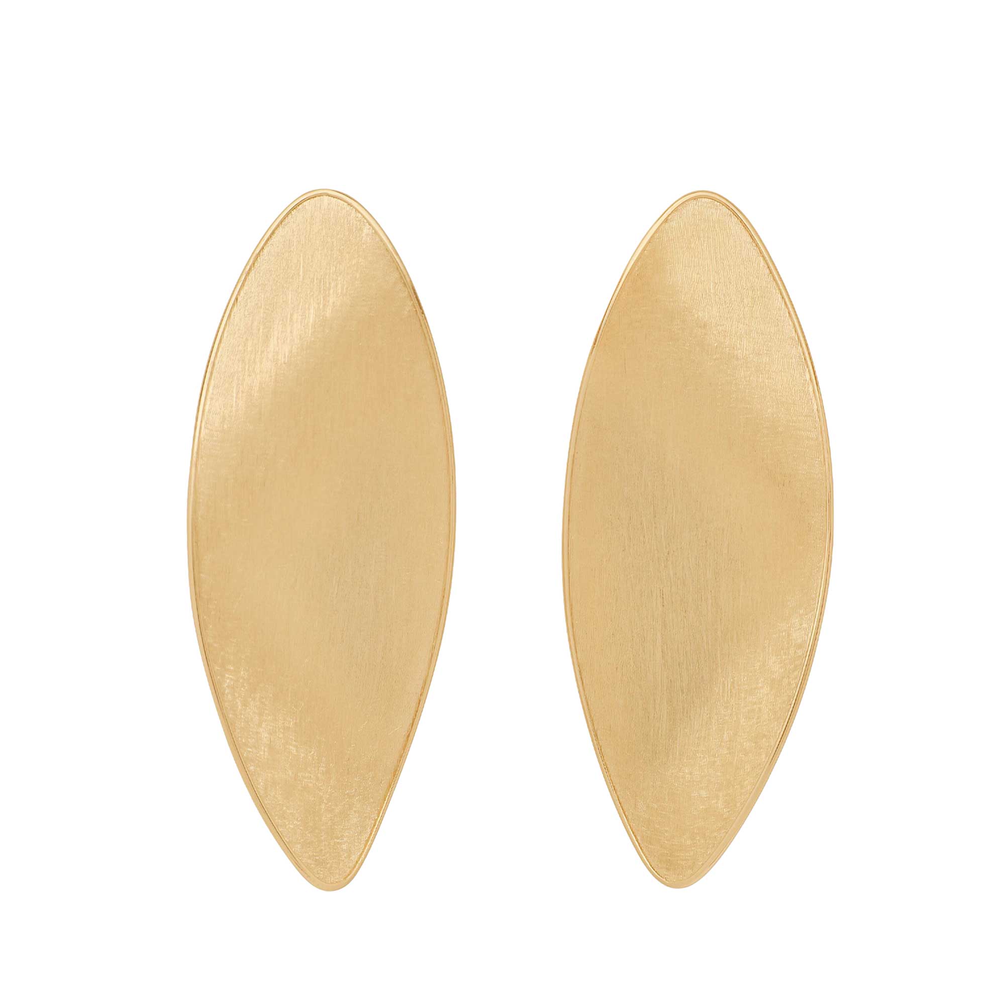 Orecchini Lunaria a lobo Grande foglie oro giallo ritorte