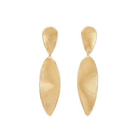 Orecchini Lunaria chandelier foglie ritorte in oro giallo