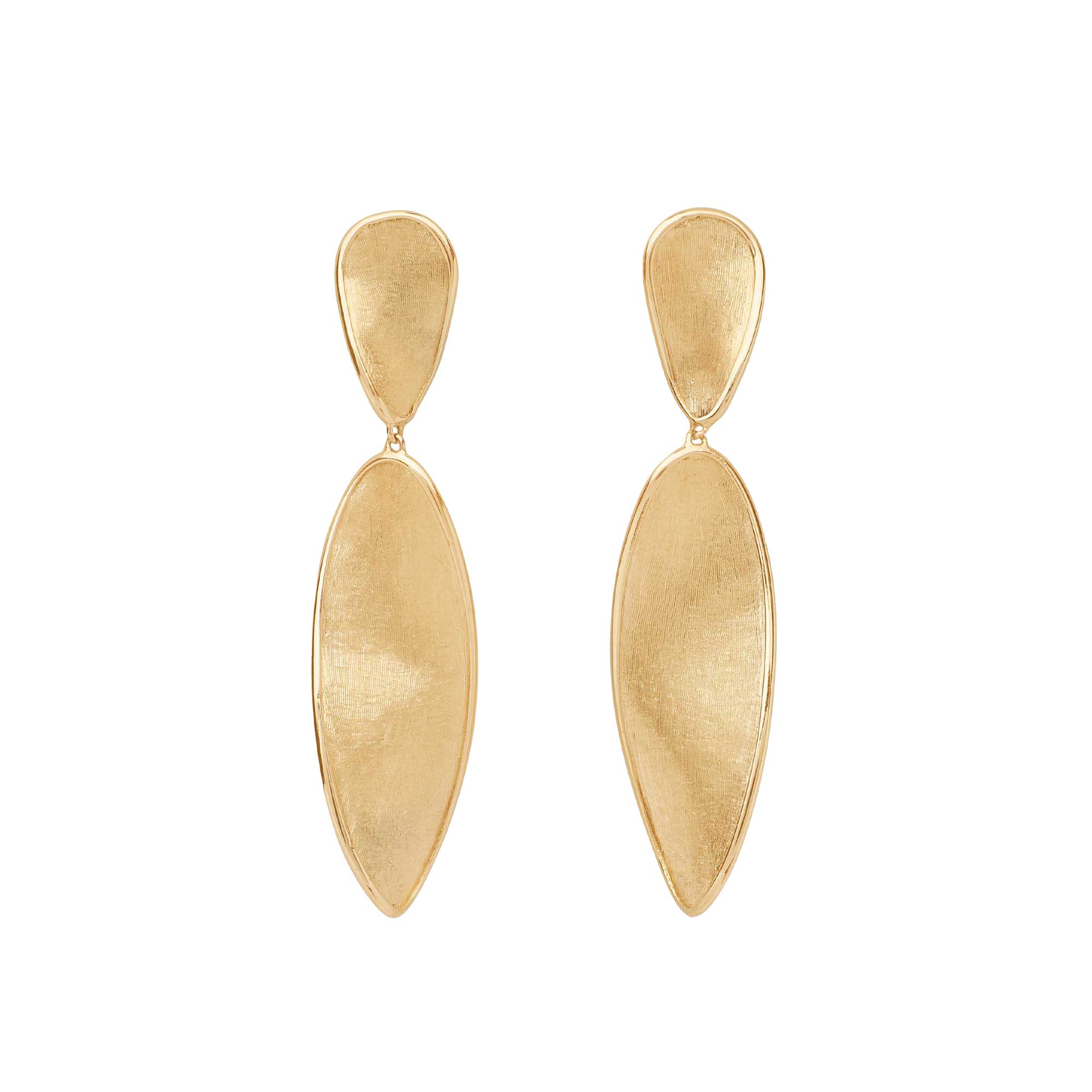 Orecchini Lunaria chandelier foglie ritorte in oro giallo