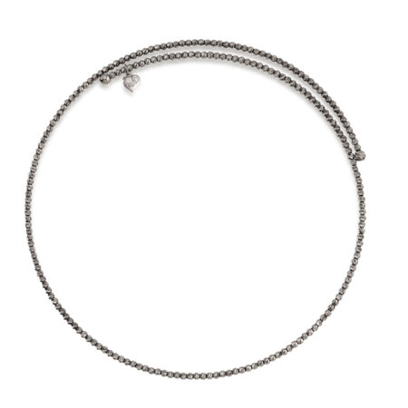 Choker Et Voilà sfere diamantate argento brunito