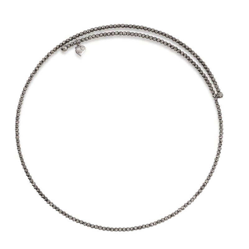 Choker Et Voilà sfere diamantate argento brunito