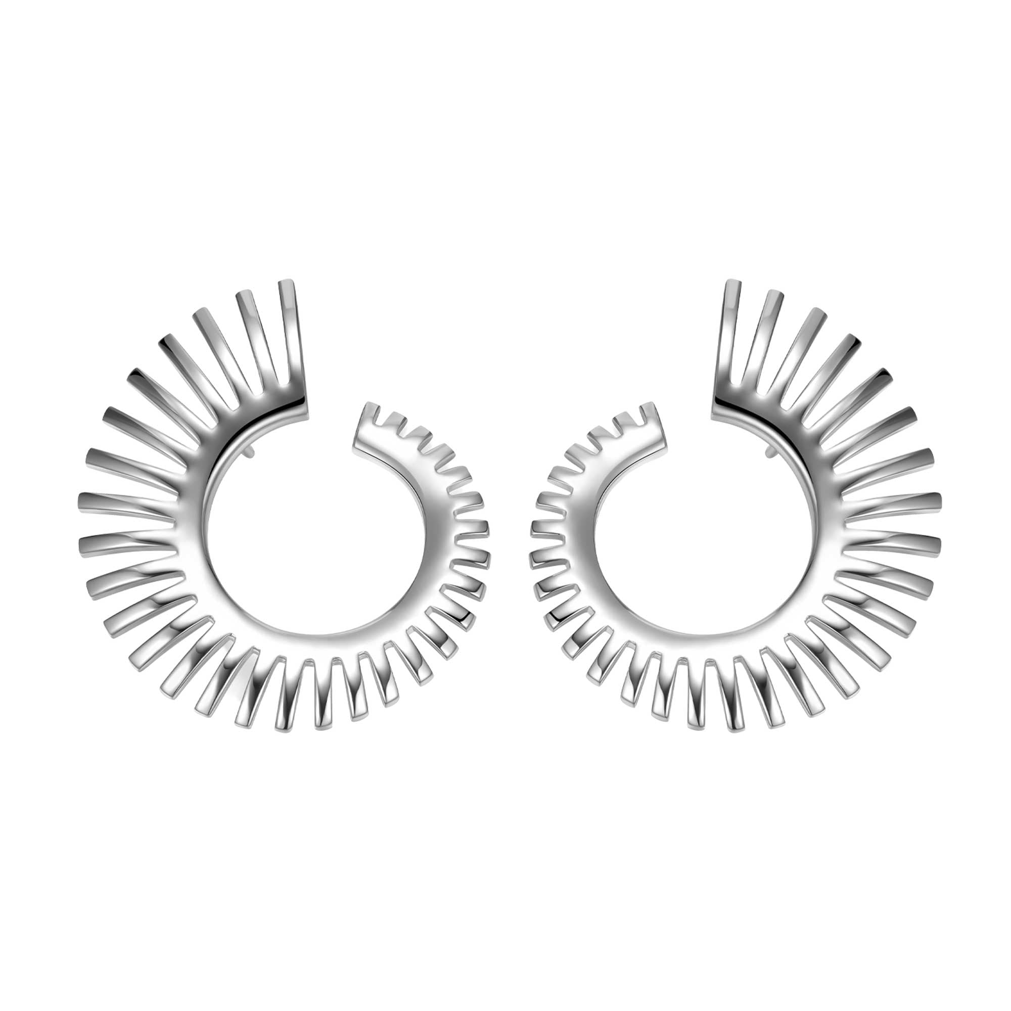 Dorifora Half-circle silver earrings - Image 2