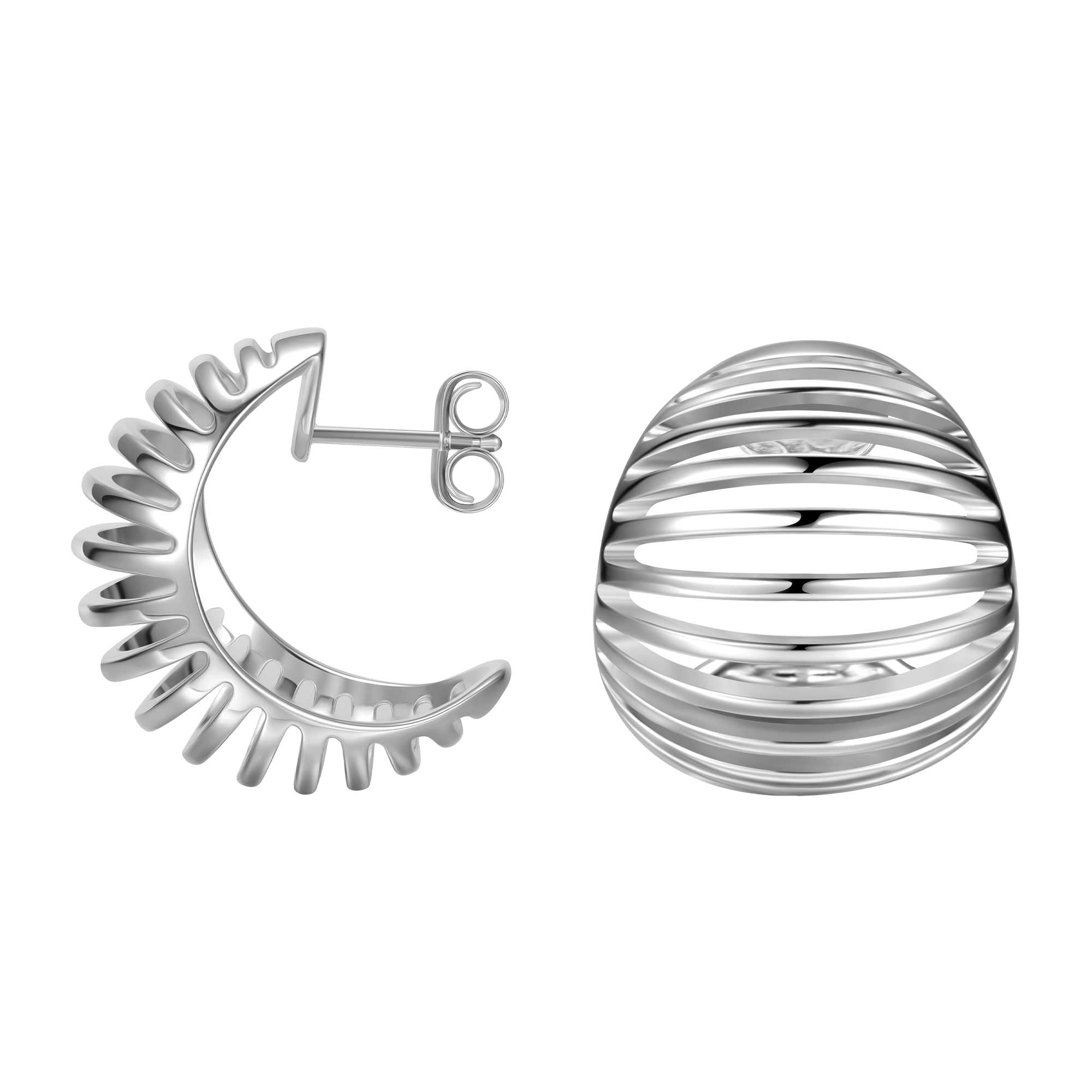 Dorifora Half-circle silver earrings - Image 3