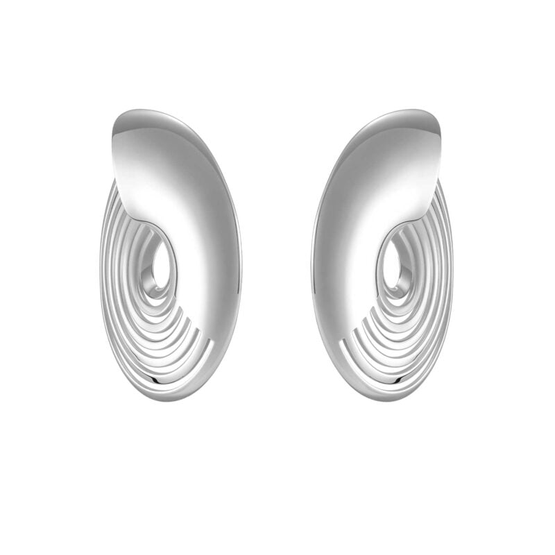 Orecchini semicerchio a lobo argento