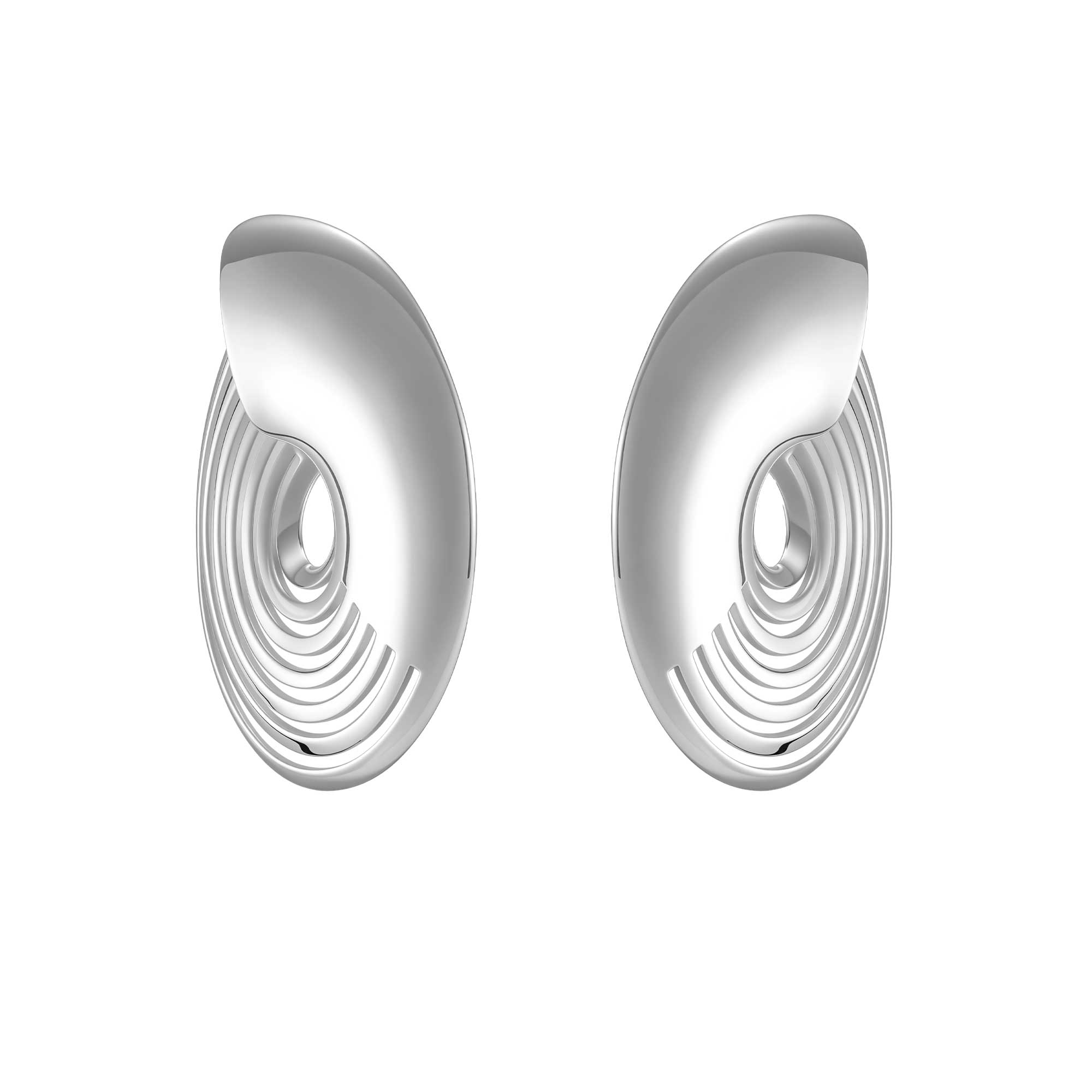 Orecchini semicerchio a lobo argento