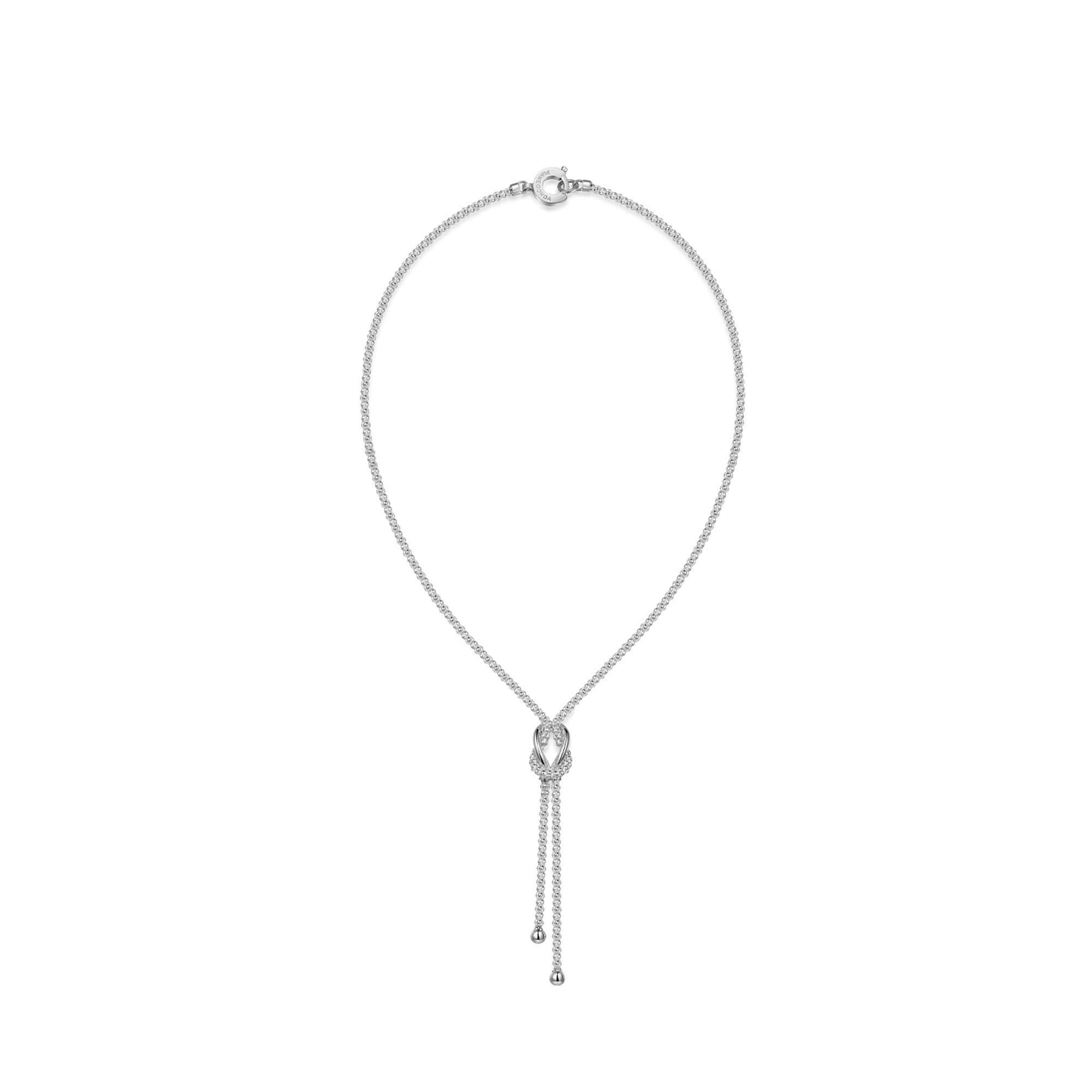 Collana Foedus catenina sottile nodo centrale argento - immagine 2