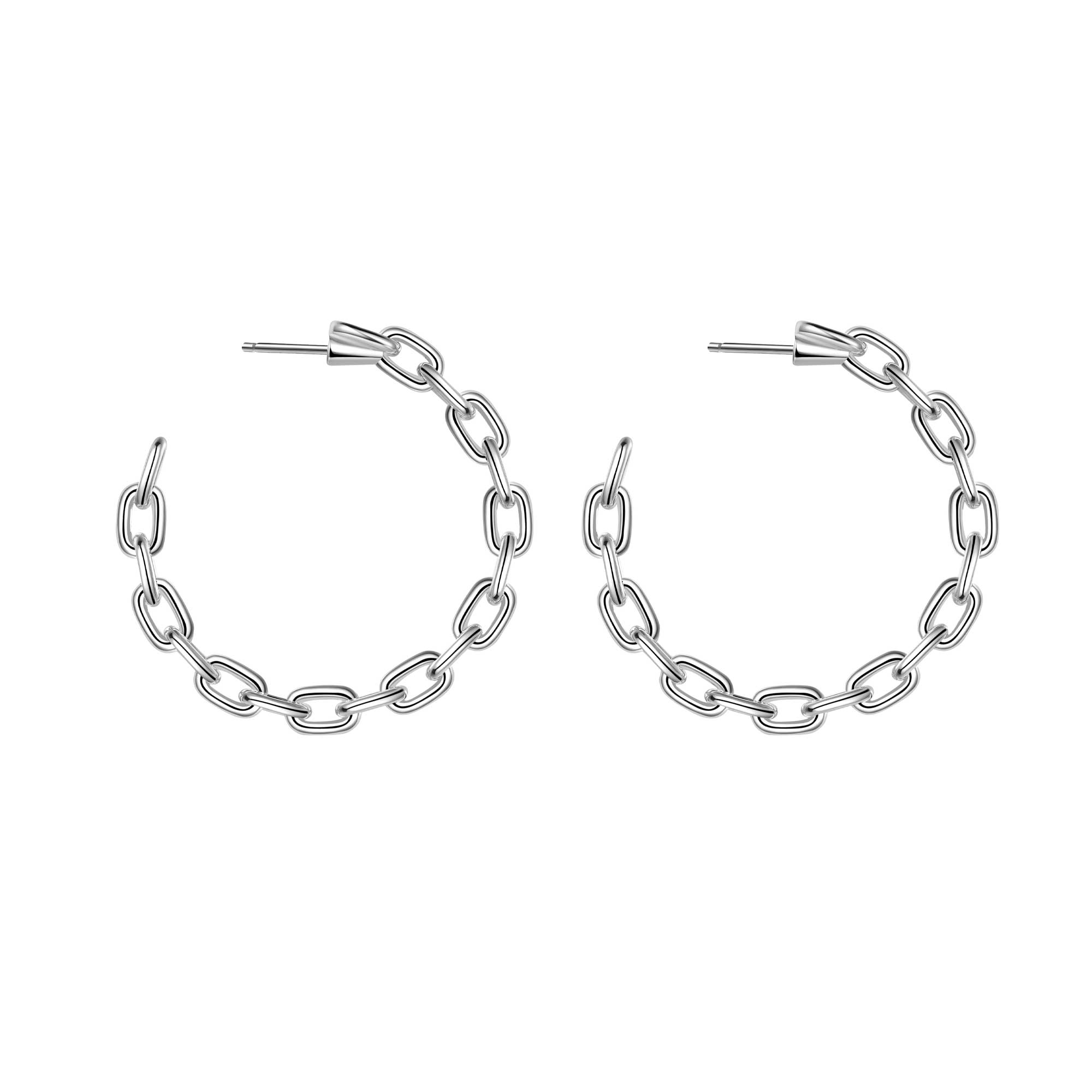 Vinctum large silver hoop earrings - Image 2