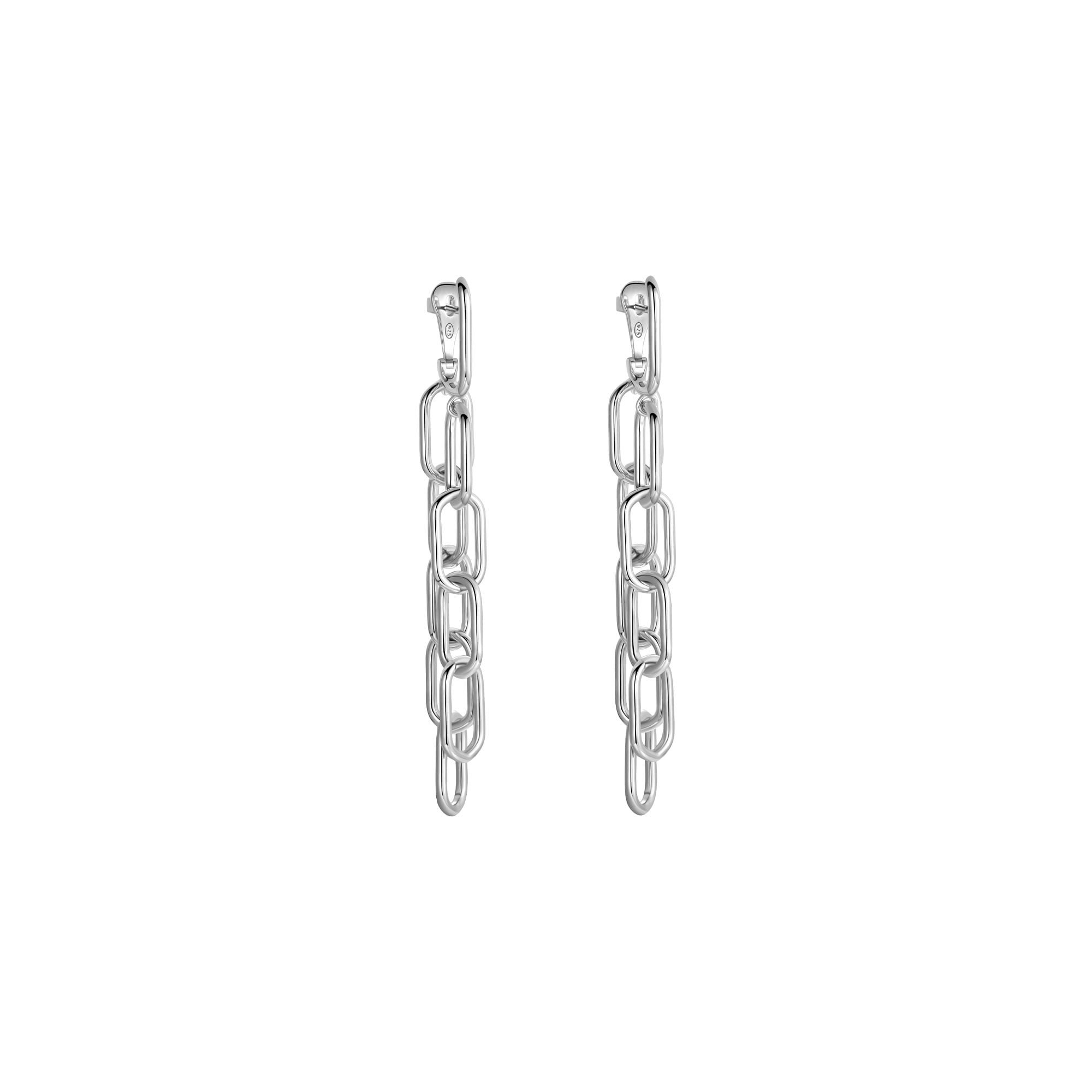 Orecchini Vinctum Pendenti con catena doppia piccola argento