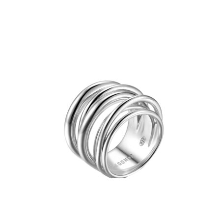Vinctum silver ring with smooth polished bands and solid band