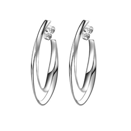 Orecchini Scripta doppia maglia ovale argento