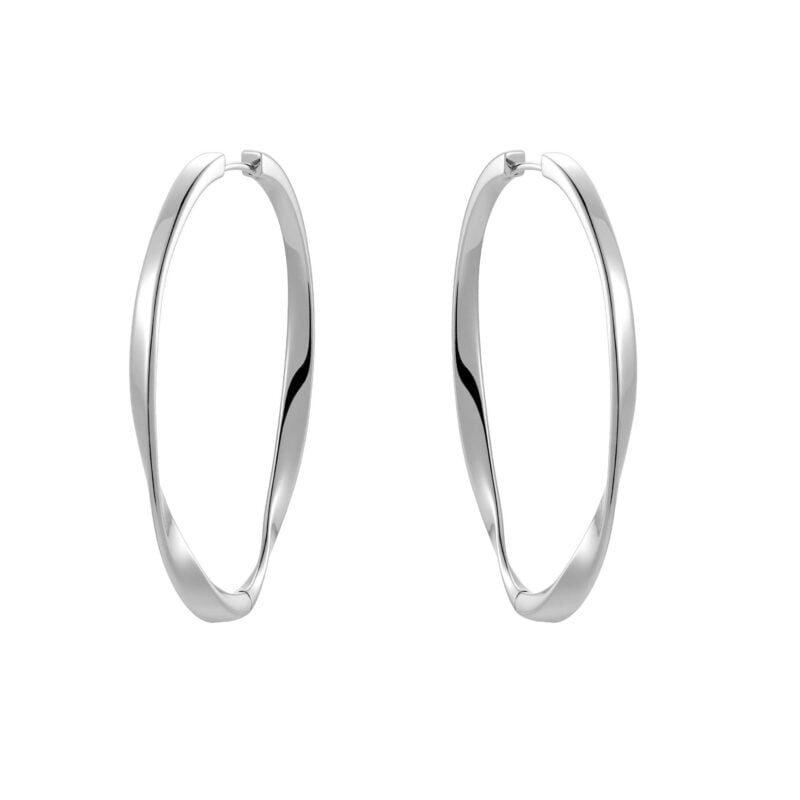 Orecchini Scripta a cerchio ovale argento