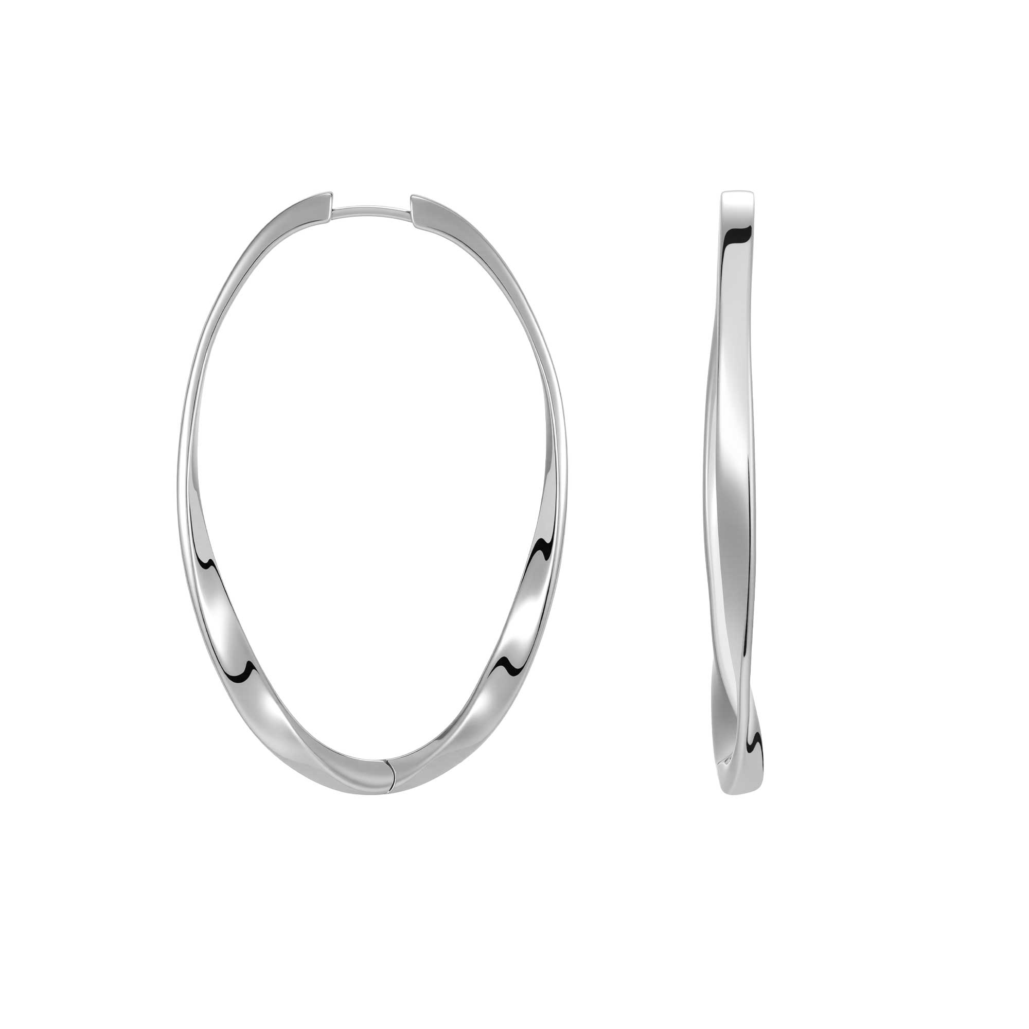 Orecchini Scripta a cerchio ovale argento - immagine 2