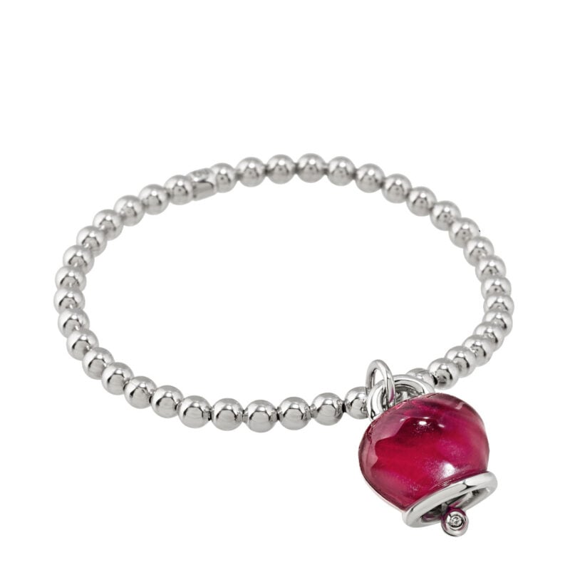 Bracciale Et Voilà Argento Campanella media in argento resina borgogna
