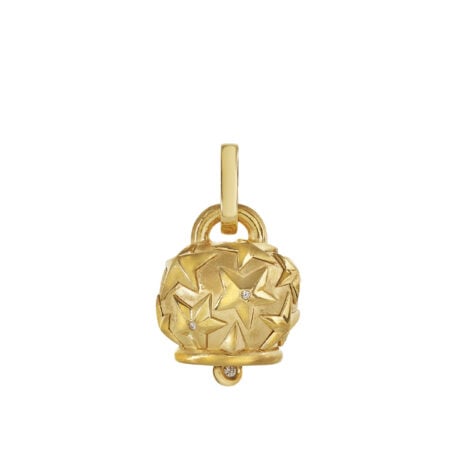 Ciondolo Et Voilà Campanelle Grande Argento dorato stelle sbalzate