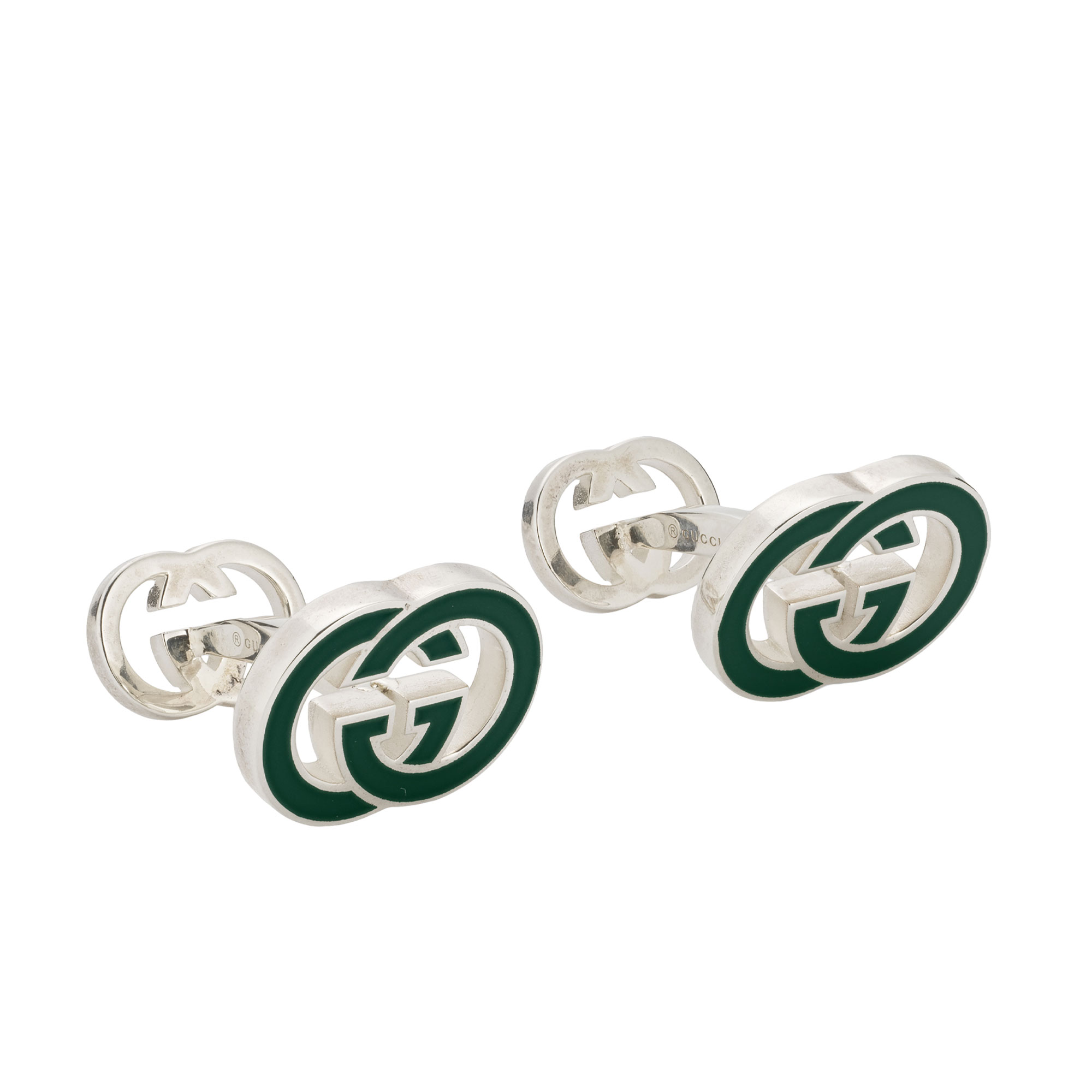Gemelli Gucci Interlocking argento smaltati - immagine 2