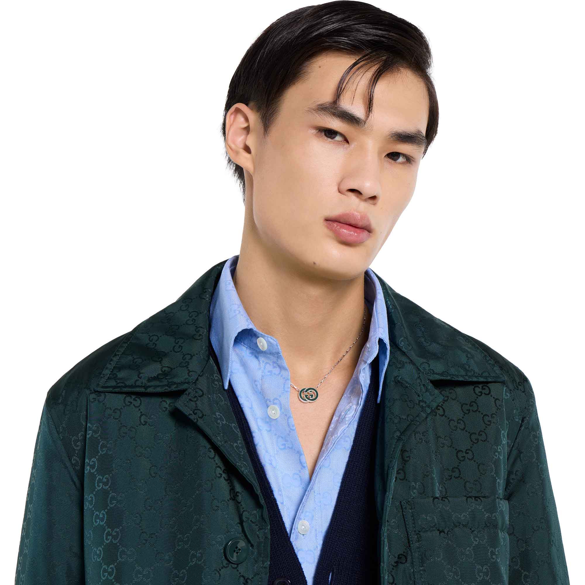 Collana Gucci Interlocking con pendente GG CU OUT smaltato - immagine 5