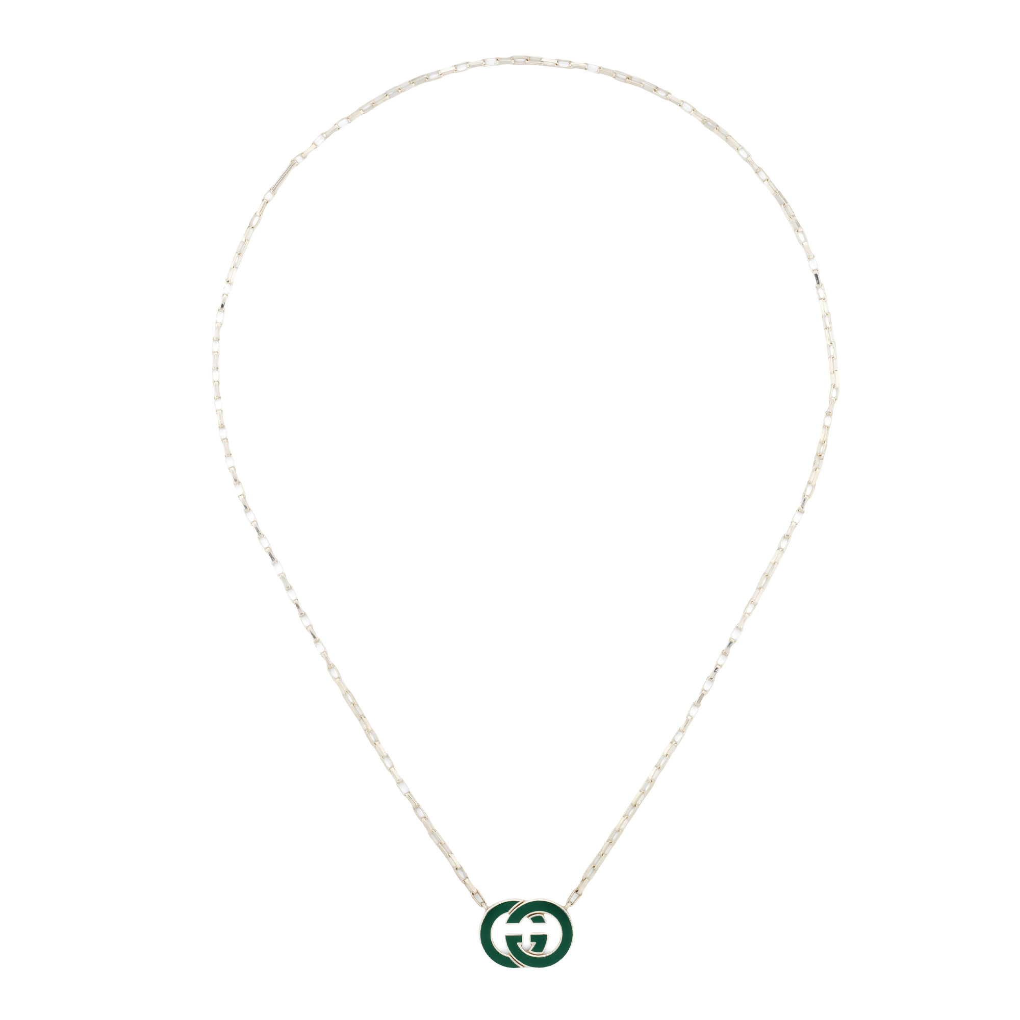 Collana Gucci Interlocking con pendente GG CU OUT smaltato - immagine 2
