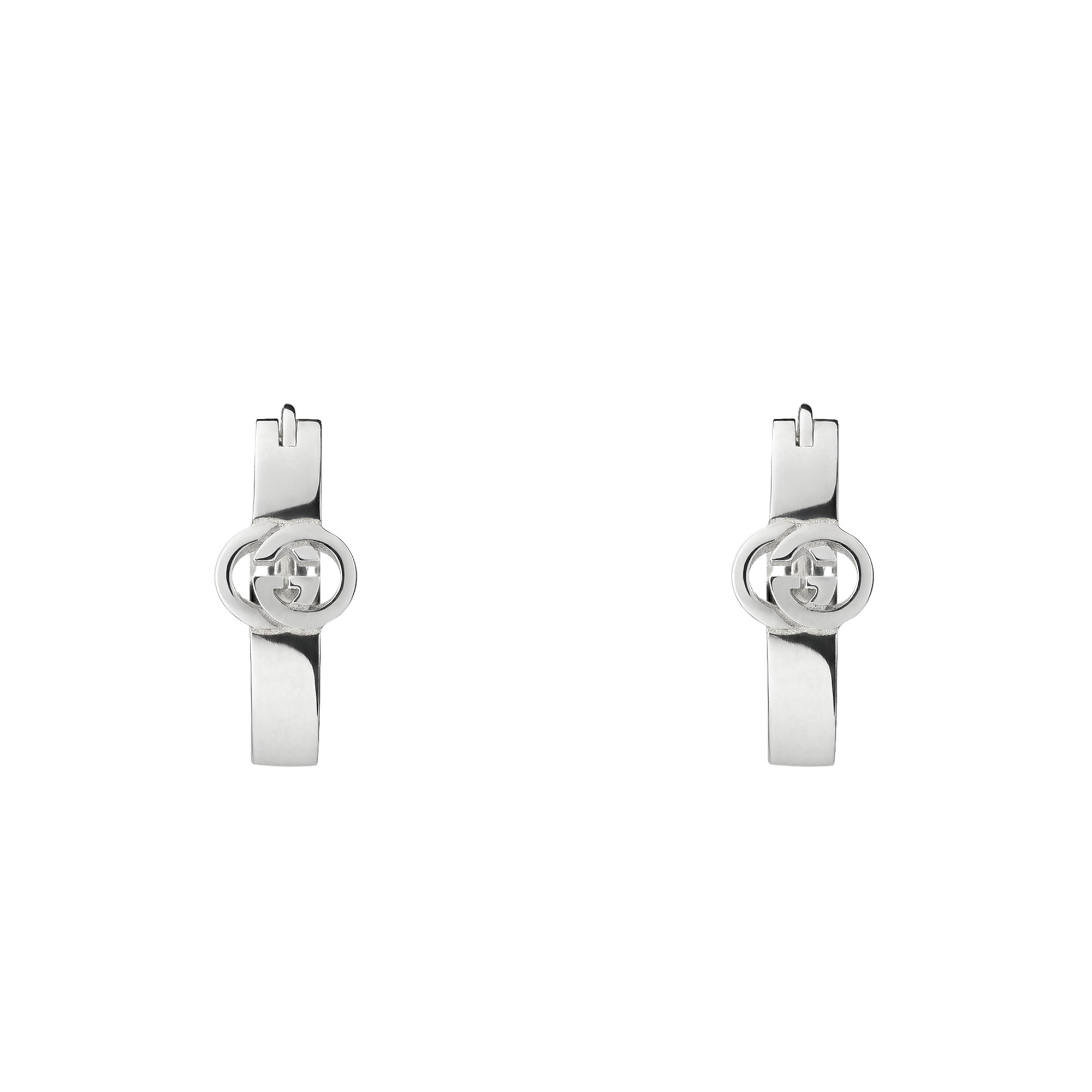 Interlocking pendant earrings in silver - Image 2