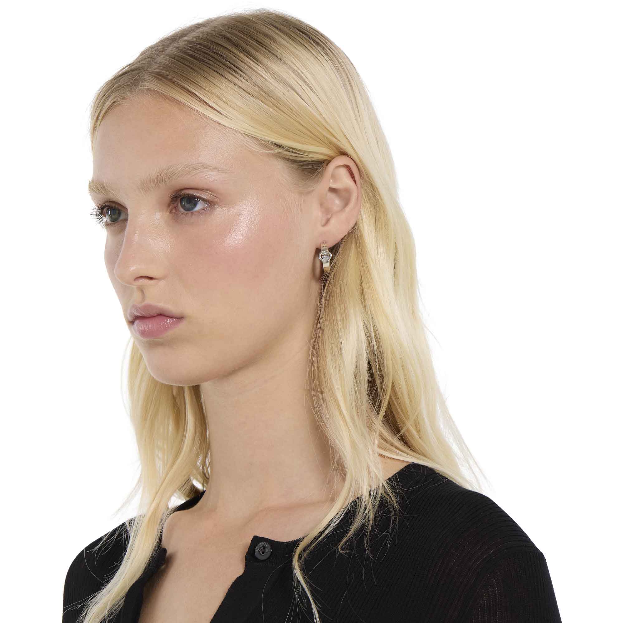 Interlocking pendant earrings in silver - Image 5