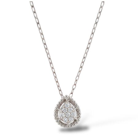 I GIOIELLI DEL SOLE CIONDOLO A GOCCIA IN ORO BIANVO CON BRILLANTI 0,05 CT