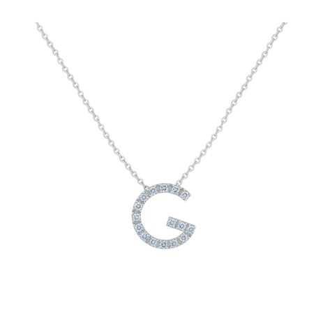 LARGE LETTER G NECKLACE IN ROSE GOLD AND DIAMONDS