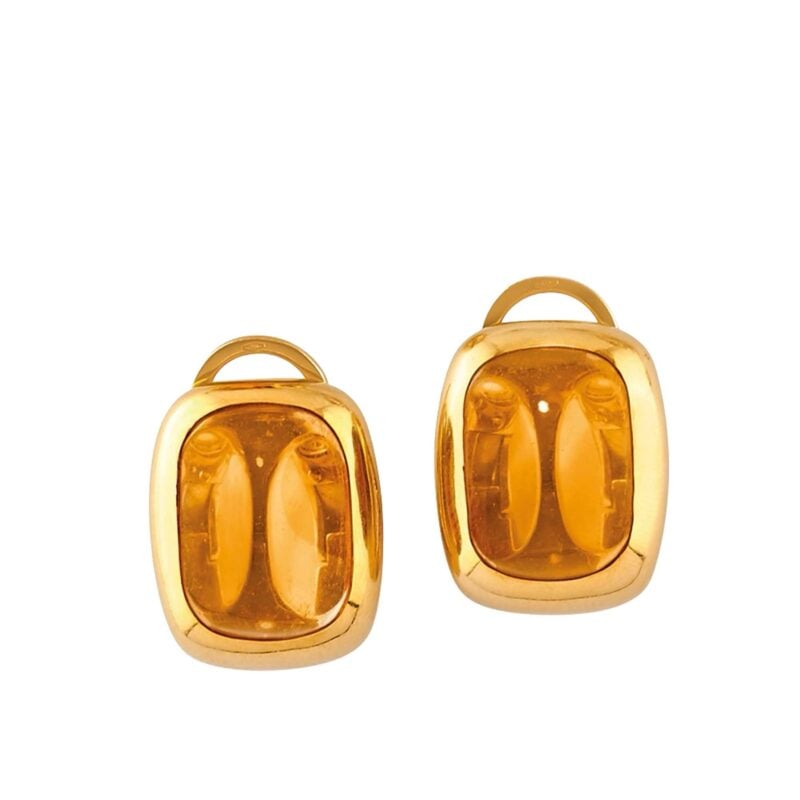 ORECCHINI POMELLATO IN ORO GIALLO E CITRINO 