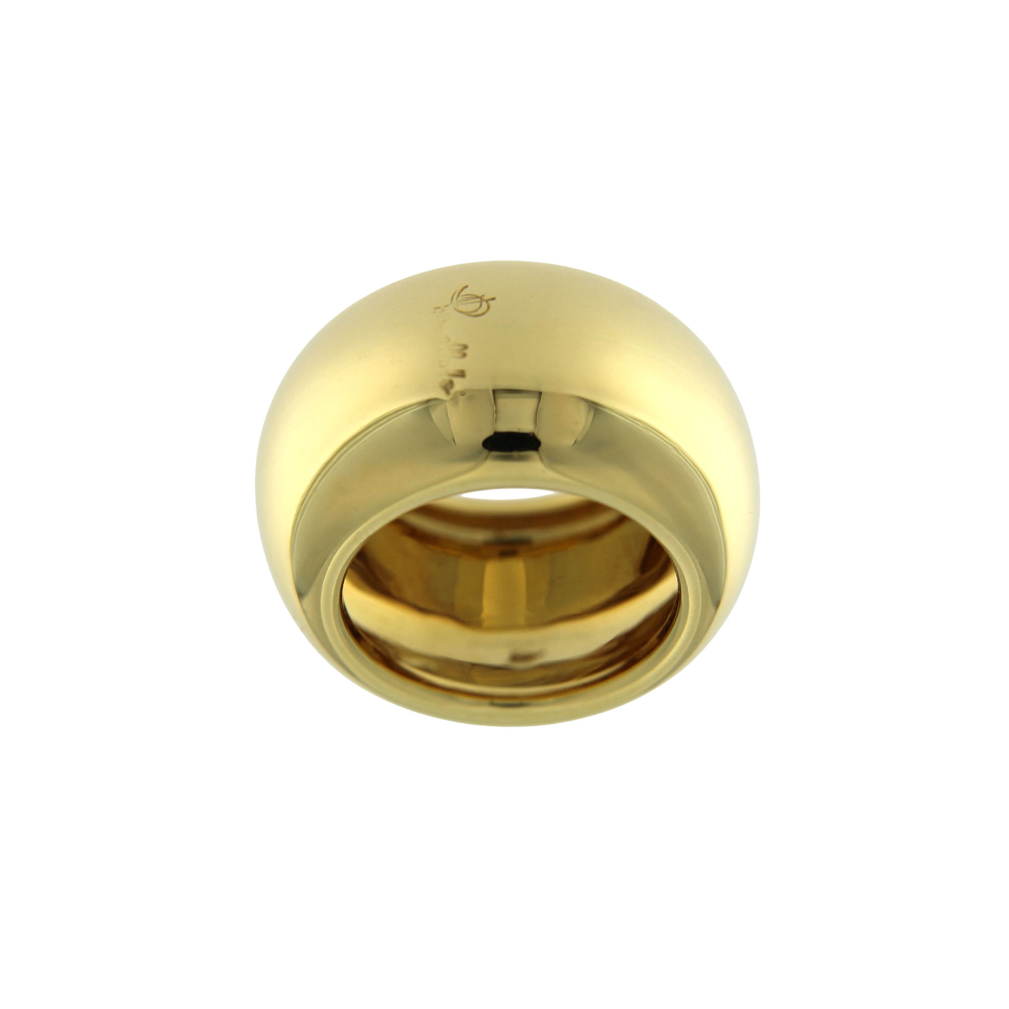 ANELLO POMELLATO IN ORO GIALLO FASCIA BOMBATA