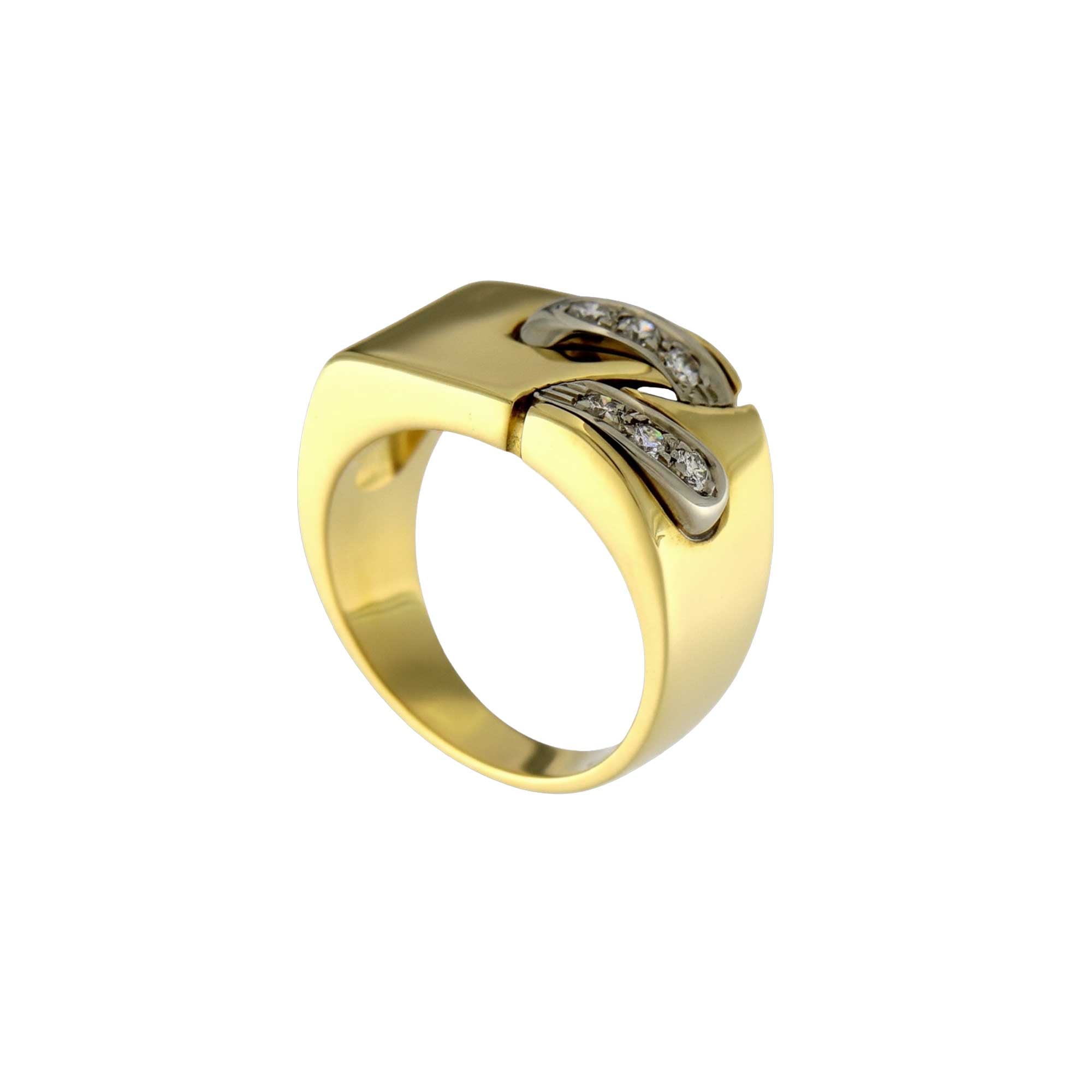 Yellow gold diamond ring