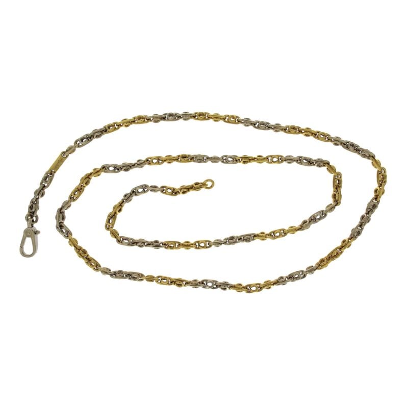 COLLANA LUNGA POMELLATO IN ORO GIALLO E BIANCO