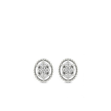 I gioielli del sole orecchini ovali in oro bianco con brillanti 0,10 ct