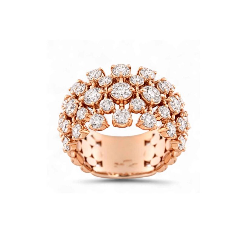 Anello Stars oro rosa brillanti irregolari