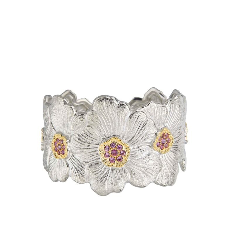 BRACCIALE BLOSSOMS SAPPHIRES IN ARGENTO