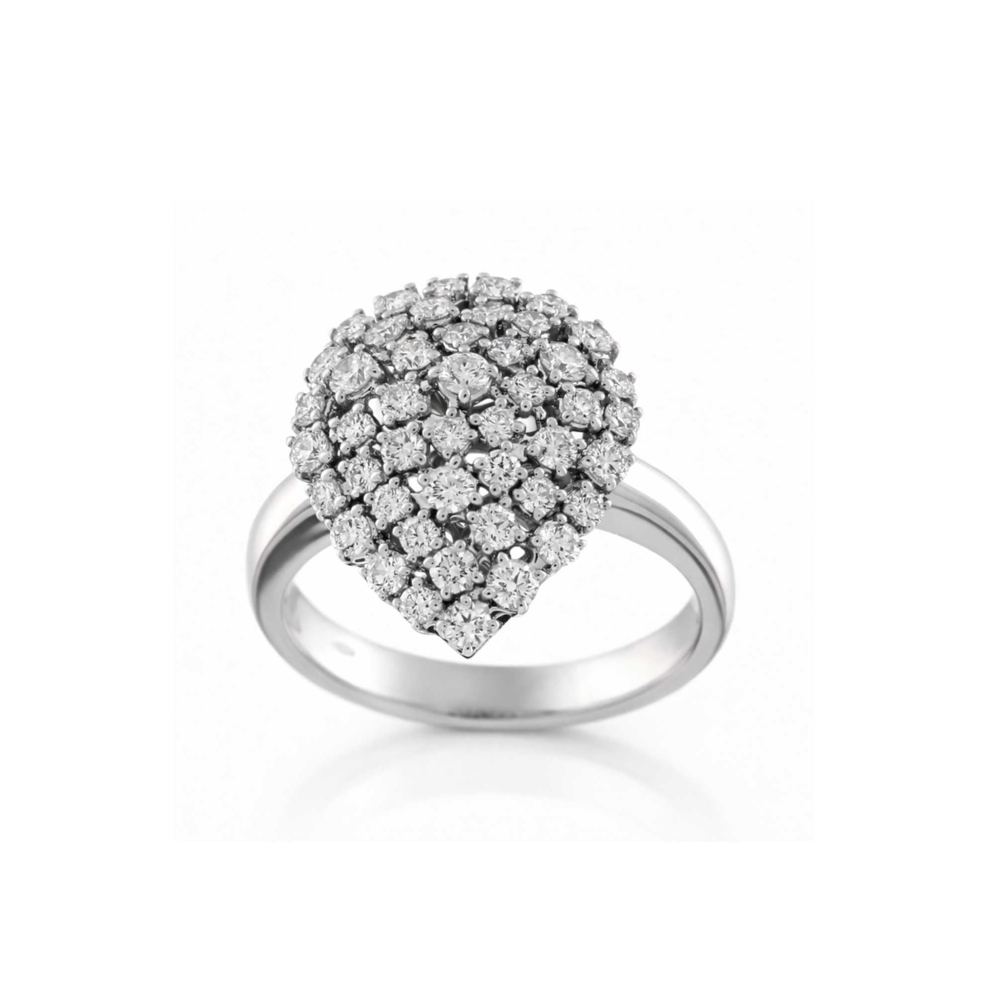 Nuvola Goccia ring with thin white gold band and brilliant-cut diamonds - Image 2